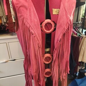 Pink Fringe Vest